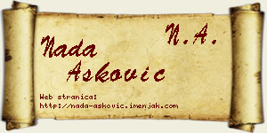 Nada Ašković vizit kartica